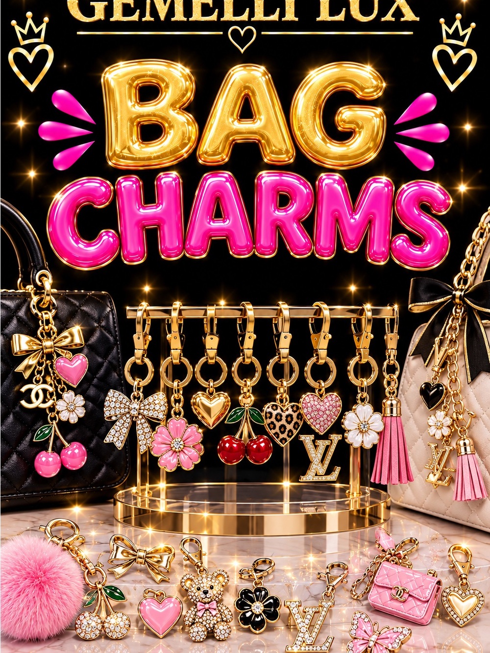 Fashion Bag charms/keychains flyer